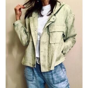 Avec Les Filles Green Hooded Jacket, Women's Medium